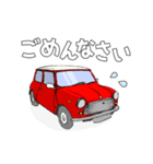 手書き風のクラシックカー(赤)です(再販)（個別スタンプ：8）