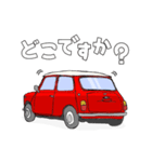 手書き風のクラシックカー(赤)です(再販)（個別スタンプ：11）