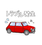 手書き風のクラシックカー(赤)です(再販)（個別スタンプ：13）