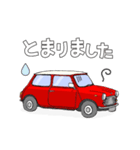 手書き風のクラシックカー(赤)です(再販)（個別スタンプ：14）