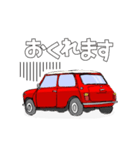 手書き風のクラシックカー(赤)です(再販)（個別スタンプ：16）