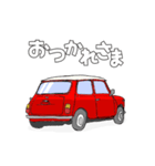 手書き風のクラシックカー(赤)です(再販)（個別スタンプ：21）