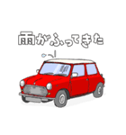 手書き風のクラシックカー(赤)です(再販)（個別スタンプ：24）