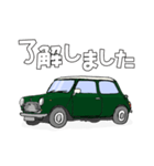 手書き風のクラシックカー(緑)です（個別スタンプ：5）