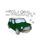 手書き風のクラシックカー(緑)です（個別スタンプ：8）