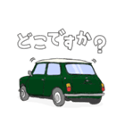 手書き風のクラシックカー(緑)です（個別スタンプ：11）