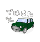 手書き風のクラシックカー(緑)です（個別スタンプ：12）