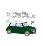 手書き風のクラシックカー(緑)です（個別スタンプ：14）