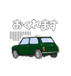 手書き風のクラシックカー(緑)です（個別スタンプ：16）