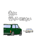 手書き風のクラシックカー(緑)です（個別スタンプ：17）