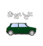 手書き風のクラシックカー(緑)です（個別スタンプ：20）