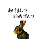 【年末年始】ウサギのスタンプ（個別スタンプ：40）