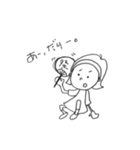 モノクロシュールな女の子（個別スタンプ：7）