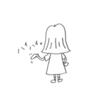 モノクロシュールな女の子（個別スタンプ：9）