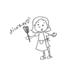モノクロシュールな女の子（個別スタンプ：14）