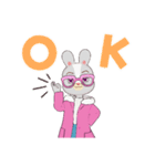 うさぎ 女の人（個別スタンプ：1）