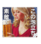 【酒と女】ビールと金髪美女（個別スタンプ：2）