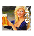 【酒と女】ビールと金髪美女（個別スタンプ：4）