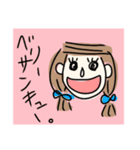 リボン女子の可愛いスタンプ（個別スタンプ：5）