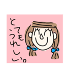 リボン女子の可愛いスタンプ（個別スタンプ：7）