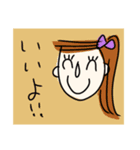 リボン女子の可愛いスタンプ（個別スタンプ：8）