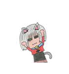 銀髪猫少女キャラのスタンプ（個別スタンプ：13）