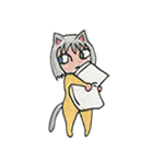 銀髪猫少女キャラのスタンプ（個別スタンプ：39）