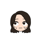 表情豊かな茶髪セミロング女子4（個別スタンプ：7）