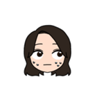 表情豊かな茶髪セミロング女子4（個別スタンプ：8）