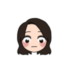 表情豊かな茶髪セミロング女子4（個別スタンプ：10）