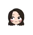 表情豊かな茶髪セミロング女子4（個別スタンプ：15）