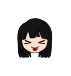 表情豊かな黒髪ロング女子5（個別スタンプ：1）