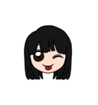 表情豊かな黒髪ロング女子5（個別スタンプ：9）
