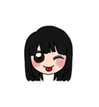 表情豊かな黒髪ロング女子5（個別スタンプ：10）