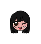 表情豊かな黒髪ロング女子5（個別スタンプ：15）