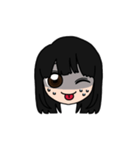 表情豊かな黒髪ロング女子5（個別スタンプ：16）