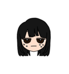 表情豊かな黒髪ロング女子5（個別スタンプ：37）