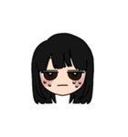 表情豊かな黒髪ロング女子5（個別スタンプ：38）