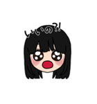 表情豊かな黒髪ロング女子5(文字有ver)（個別スタンプ：2）