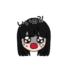 表情豊かな黒髪ロング女子5(文字有ver)（個別スタンプ：4）