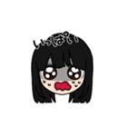 表情豊かな黒髪ロング女子5(文字有ver)（個別スタンプ：8）
