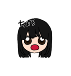 表情豊かな黒髪ロング女子5(文字有ver)（個別スタンプ：21）