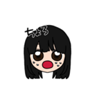 表情豊かな黒髪ロング女子5(文字有ver)（個別スタンプ：22）