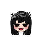 表情豊かな黒髪ロング女子5(文字有ver)（個別スタンプ：36）