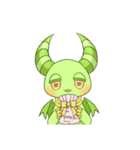 Devil'sスタンプ 癒やし系グリーンver.（個別スタンプ：8）