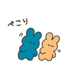 あおいうさぎ＆おれんじうさぎ。（個別スタンプ：12）