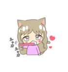 動く♡猫耳女の子⑧♡Luvスタンプ（個別スタンプ：4）