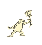 新鳥獣戯画2 カエル ウサギ ネコ サル ウマ（個別スタンプ：3）