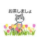 猫と花いっぱい春の日常（個別スタンプ：7）
