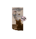 猫と雪だるまと友達になろうとしてる猫（個別スタンプ：8）